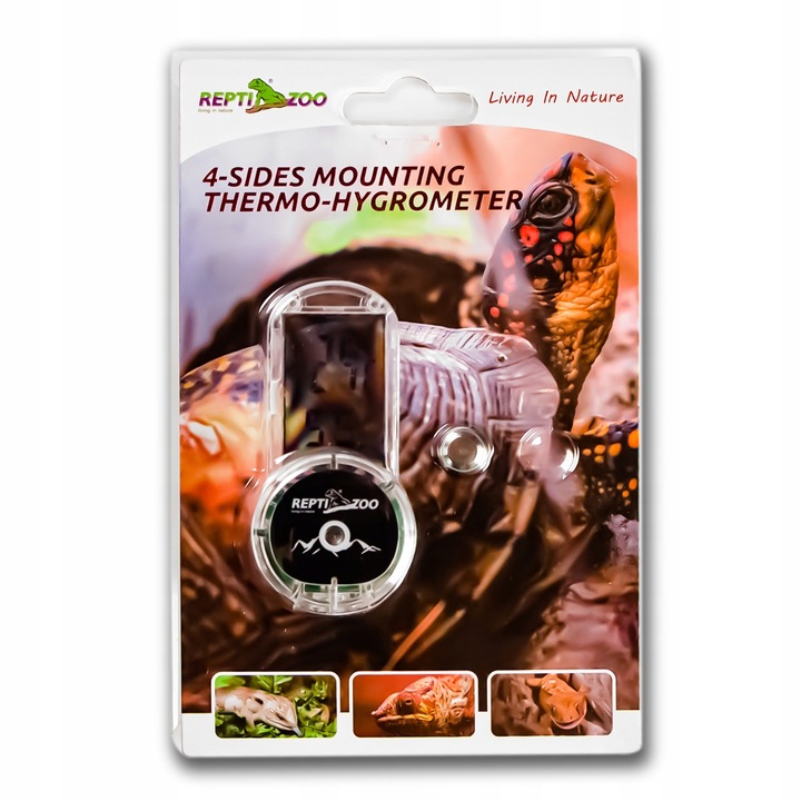 TERMOMETR HIGROMETR LCD DO TERRARIUM 4 STRONY MONTAŻU DUŻY WYŚWIETLACZ