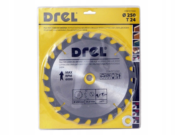 PIŁA TARCZOWA WIDIOWA TARCZA DO CIĘCIA DREWNA 250x30mm 24Z redukcja 20,16mm