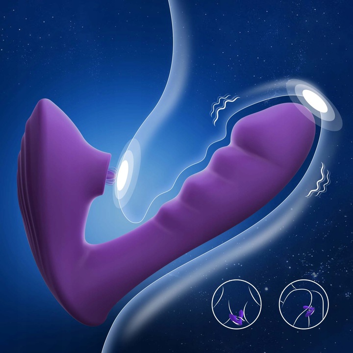 WIBRATOR POSUWISTY SSĄCY ŁECHTACZKĘ LUB ODBYT MASAŻER POWIETRZNY ORGAZM APP