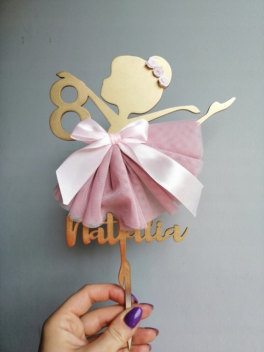 Topper Baletnica z cyfrą, urodziny