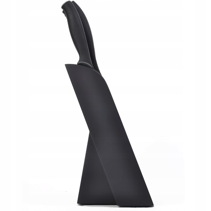 FISKARS ZESTAW KOMPLET 5 NOŻY NÓŻ SZEFA CZARNY BLOK DREWNO OSTRE STAL