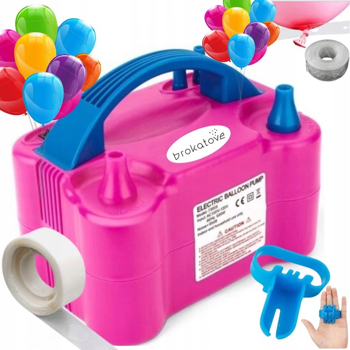 POMPKA ELEKTRYCZNA MOCNA DO BALONÓW 6xGRATIS MOCNA TAŚMA KROPKI