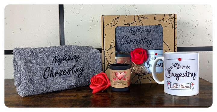 PODZIĘKOWANIE Dla Ojca Chrzestnego PIERWSZA KOMUNIA - Ręcznik Kubek
