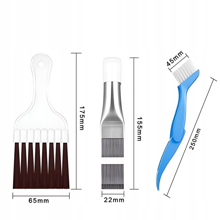 SZCZOTKA DO CZYSZCZENIA SUSZARKI PRALKI KLIMATYZACJI FILTRA ZESTAW 3