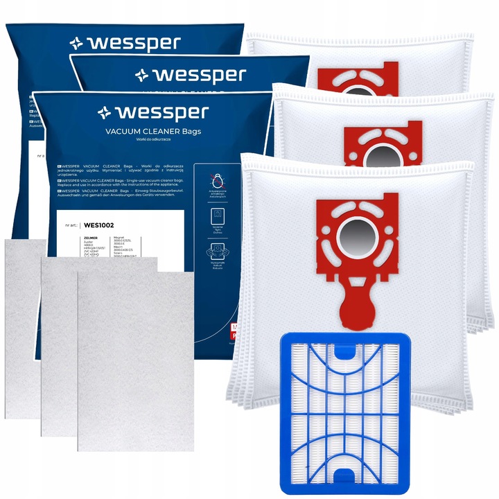 12x Worki do Zelmer Jupiter Ultra Filtration 2100W ZVC425HT ZVC425SP