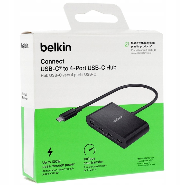 Stacja, hub USB-C do laptopa Belkin AVC018, USB-C 3.2 gen2 na 4 porty USB-C