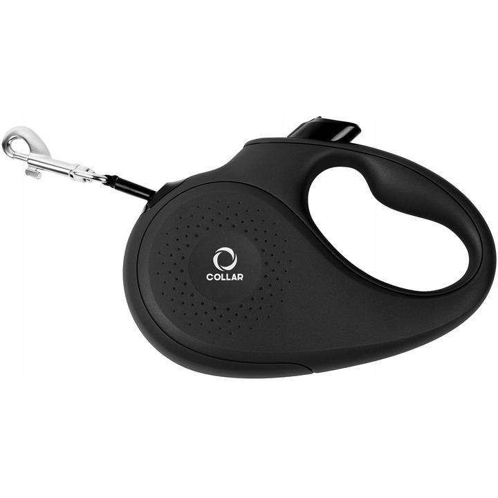 Smycz automatyczna czarna rozmiar S dla psa do 15 kg