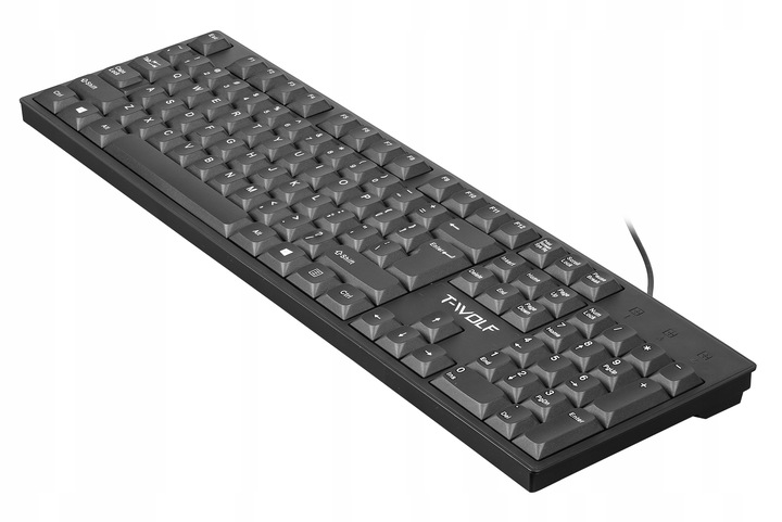 KLAWIATURA SLIM T-WOLF T15 BIUROWA USB PŁASKA