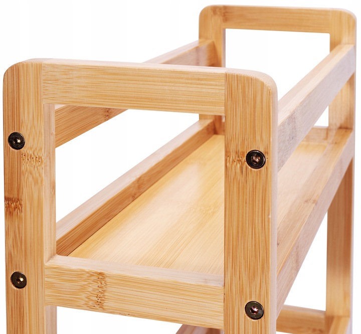 PÓŁKA ŁAZIENKOWA KUCHENNA SZAFKA NA KÓŁKACH REGAŁ BAMBUSOWY 3 POZIOMY