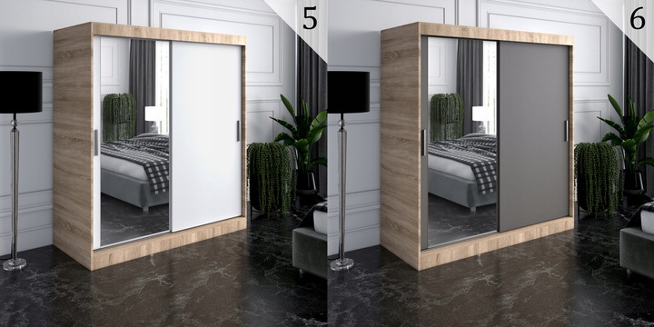 Szafa przesuwna 180cm 2 wnętrza ANTRACYT + ARTISAN