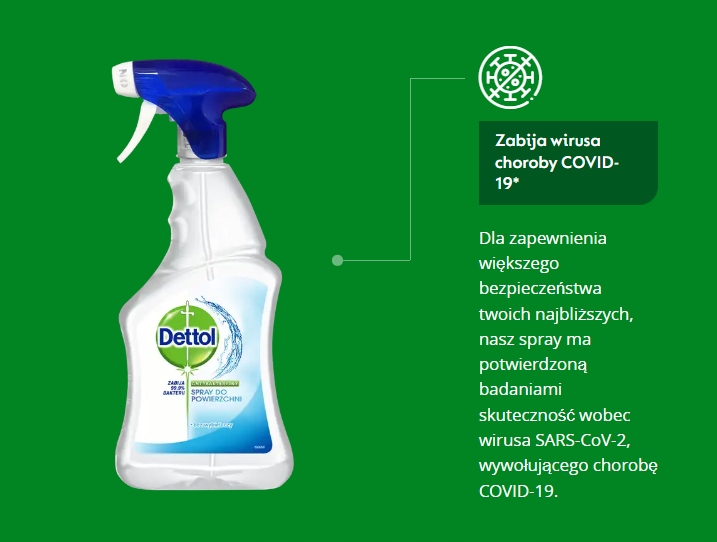 DETTOL Antybakteryjny Spray do dezynfekcji i mycia powierzchni 4x 500ml