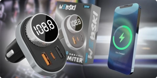 TRANSMITER ŁADOWARKA BLUETOOTH FM QC 4.0 PD USB-C