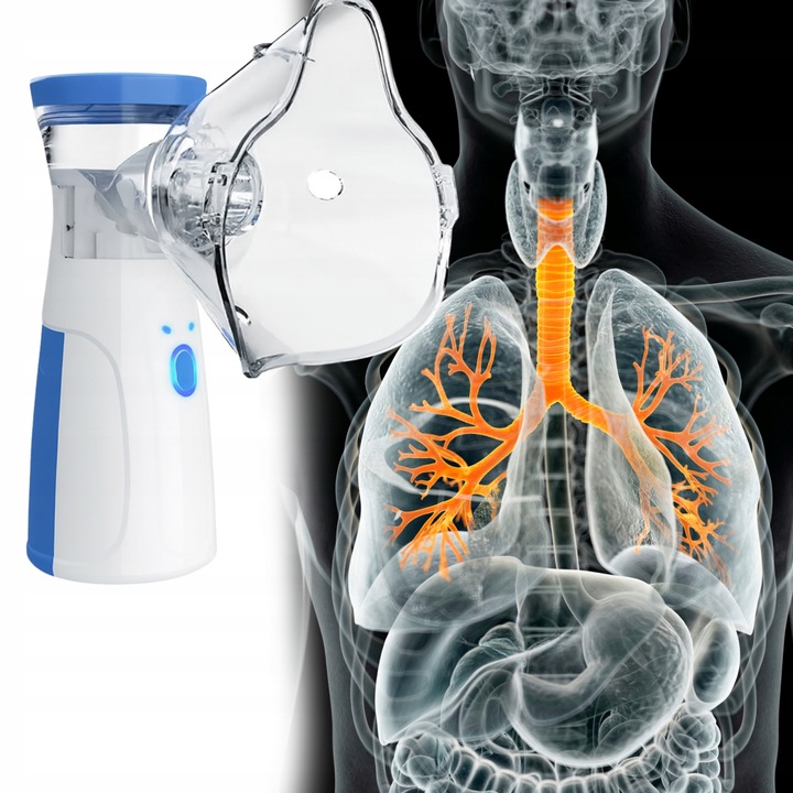 INHALATOR NEBULIZATOR ULTRADŹWIĘKOWY PRZENOŚNY DLA DZIECI DOROSŁYCH AA USB