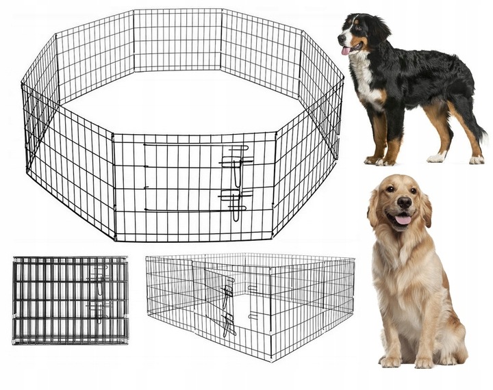 Metalowy Składany Kojec dla Psa Królika do Domu na Zewnątrz Zagroda
