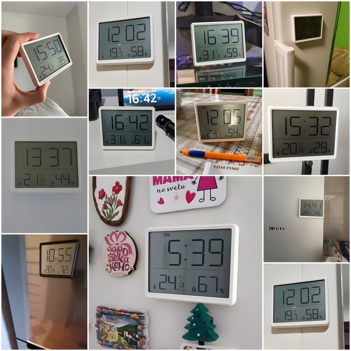 Termometr Pokojowy Stacja Pogody Higrometr Wewnętrzny Dokładny Budzik