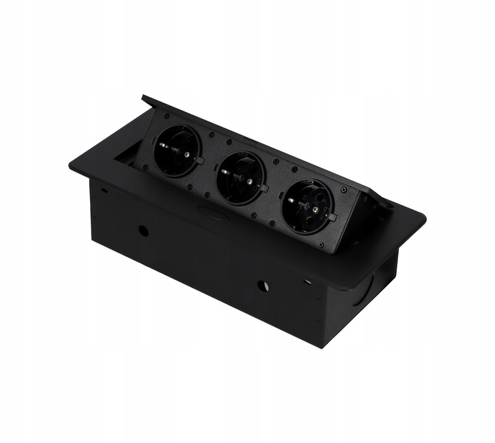 Gniazdo Nablatowe Chowane w Blat Kuchenny Potrójne Wpuszczane 3X 230V