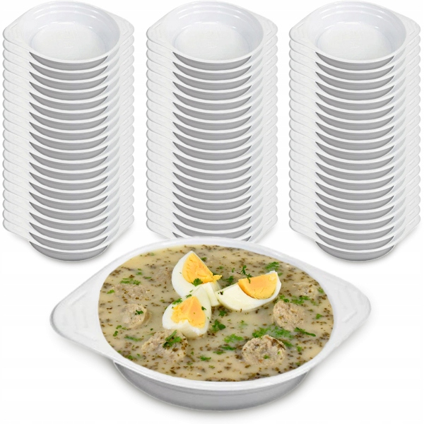 MISKI FLACZARKI PLASTIKOWE DO ZUPY 350ml BIAŁE 100szt