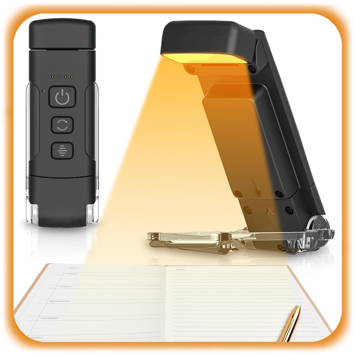 LAMPKA DO CZYTANIA KSIĄŻEK Z KLIPSEM LED USB NOCNA 9 LED + 5 MOCY + 3