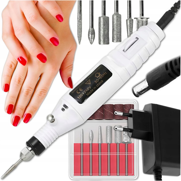 FREZARKA DO PAZNOKCI MANICURE PEDICURE DO USUWANIA HYBRYD ŻELU + FREZY
