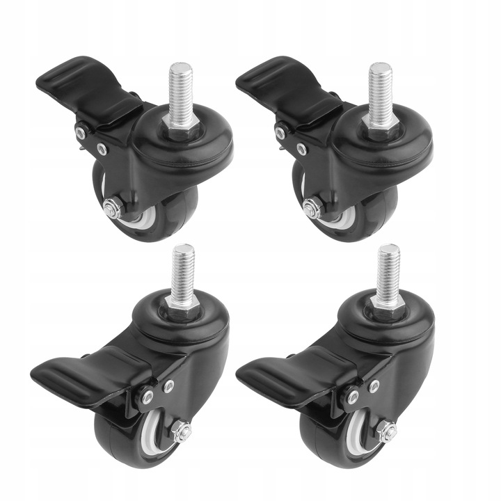 ZESTAW JEZDNY KÓŁKA OBROTOWE 50mm KOŁA MEBLOWE ŚRUBA M8 4szt Z