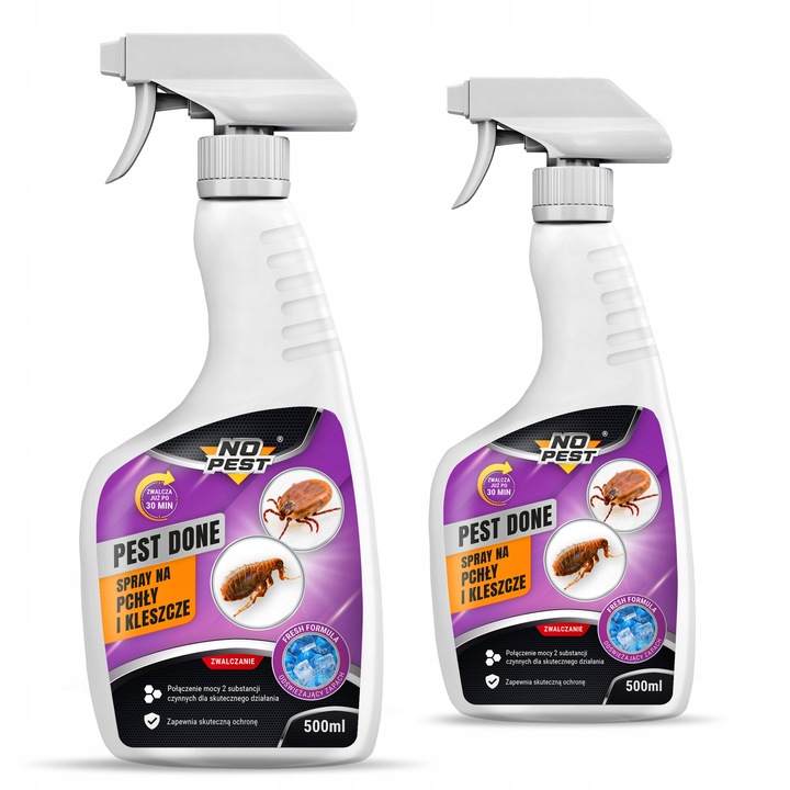 SPRAY ŚRODEK PREPARAT AEROZOL NA PCHŁY CYPERMETRYNA NO PEST PEST DONE