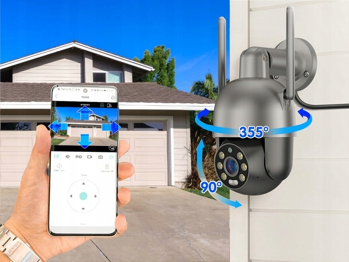 Zewnętrzna Obrotowa Kamera IP WiFi 8MPx 4K ALARM