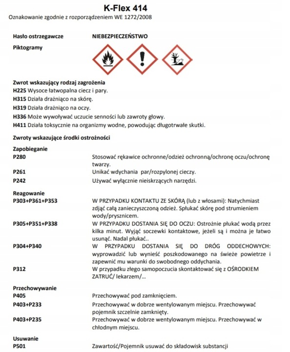 KLEJ 0,25 L DO OTULIN I IZOLACJI KAUCZUKOWYCH K-414 K-FLEX