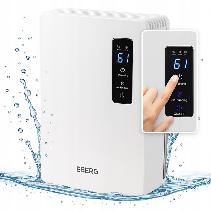 DUŻY OSUSZACZ POWIETRZA POCHŁANIACZ WILGOCI OCZYSZCZACZ UV EBERG 2200ml 65W
