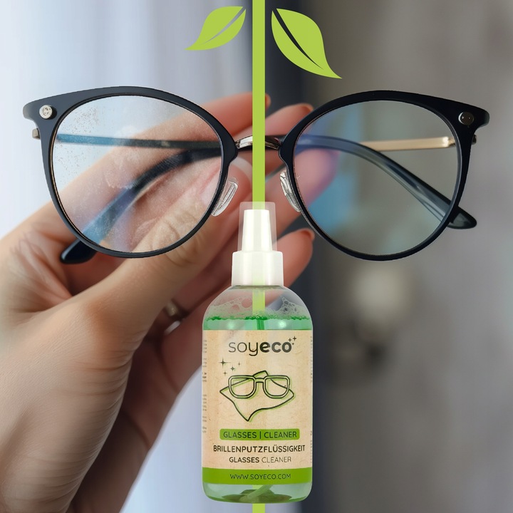 PŁYN DO CZYSZCZENIA OKULARÓW ZESTAW 4W1 Z MIKROFIBRĄ x2 + PŁYN