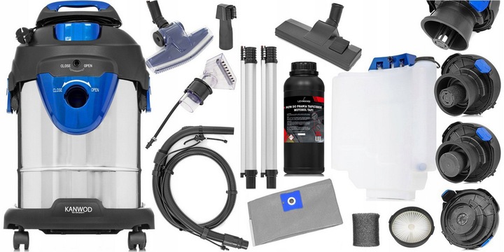 ODKURZACZ PIORĄCY DO TAPICERKI DYWANÓW 10W1 ZESTAW SSAWEK MOCNY PŁYN 1L