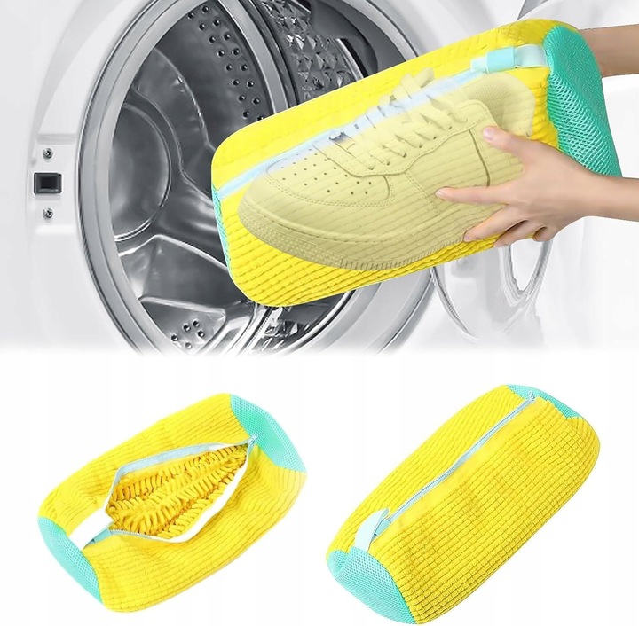 2X WOREK DO PRANIA BUTÓW OBUWIA DO PRALKI Z MIKROFIBRY ŻÓŁTE ZESTAW 2szt