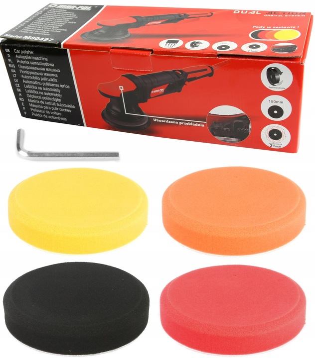 POLERKA SAMOCHODOWA szlifierka OSCYLACYJNA Z REGULACJĄ DUAL ACTION + GĄBKI