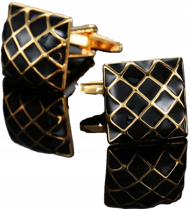 Spinki do mankietów wzór CZARNY KWADRAT