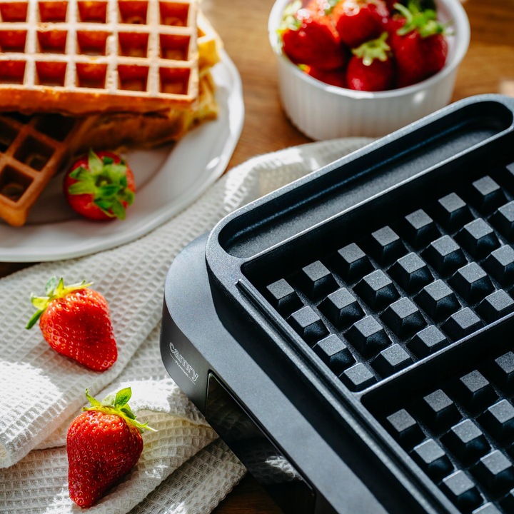 GOFROWNICA 2200W na 2 gofry XXL Timer Głębokie płyty Regulacja