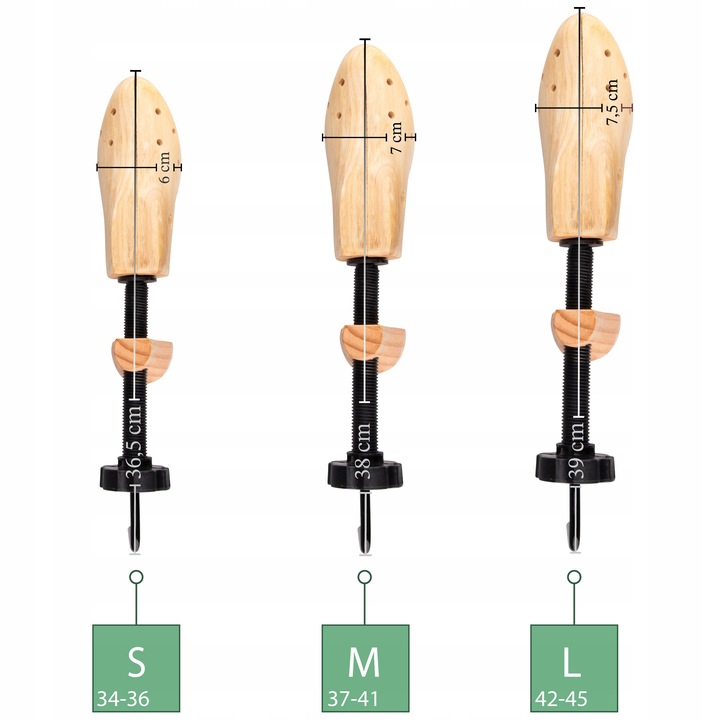 Prawidła drewniane do rozciągania butów ciasnego obuwia rozmiar 37-41 PARA