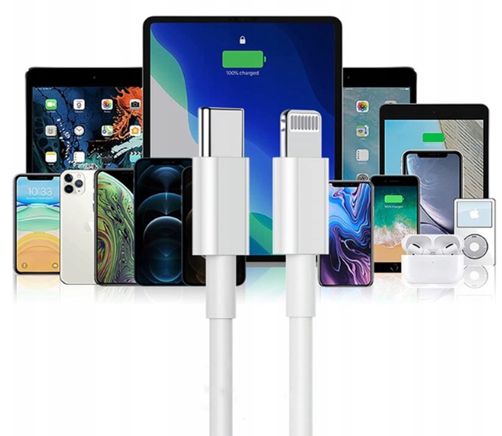 KABEL do Ładowania IPhona 8,X,11,12,13,14 PRO USB-C LIGHTNING 2M USB typu C