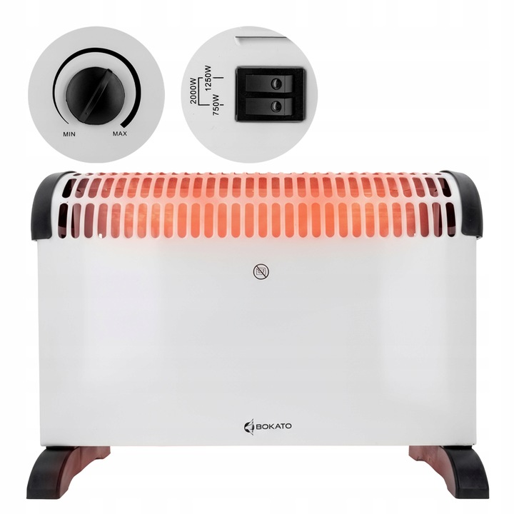 GRZEJNIK ELEKTRYCZNY ENERGOOSZCZĘDNY BIAŁY KONWEKTOROWY 2000W