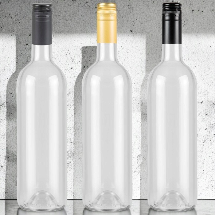 10X Butelki DO WINA 750ml BEZBARWNA butelka na wino 0,75l z zakrętką