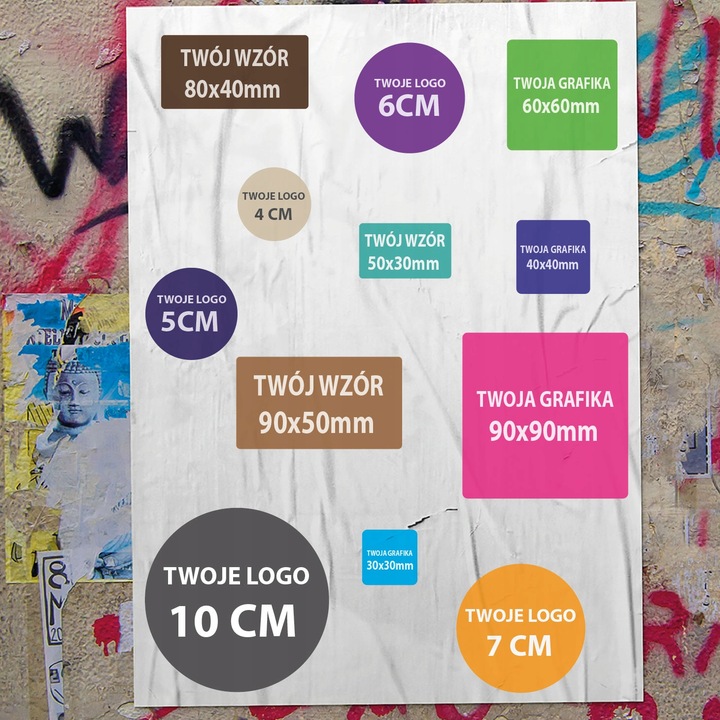 Naklejki z logo własnym nadrukiem WODOODPORNE