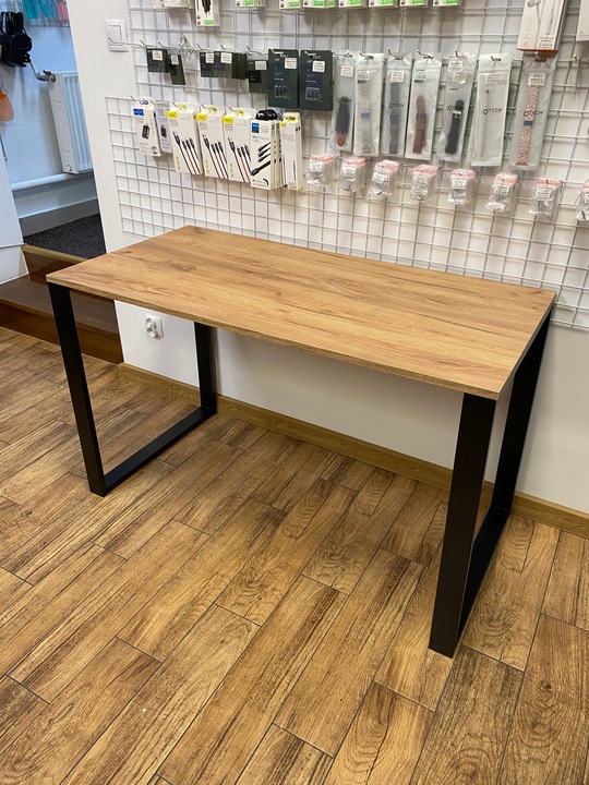 NOGI DO STOŁU BIURKA METALOWE CZARNE 80x72 CM PROFIL 6x2 CM LOFTOWE 2