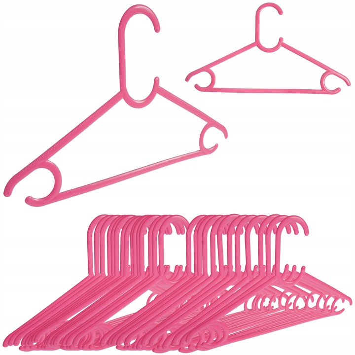 Wieszaki dziecięce dla dzieci na ubrania różowe 25 sztuk ubraniowe