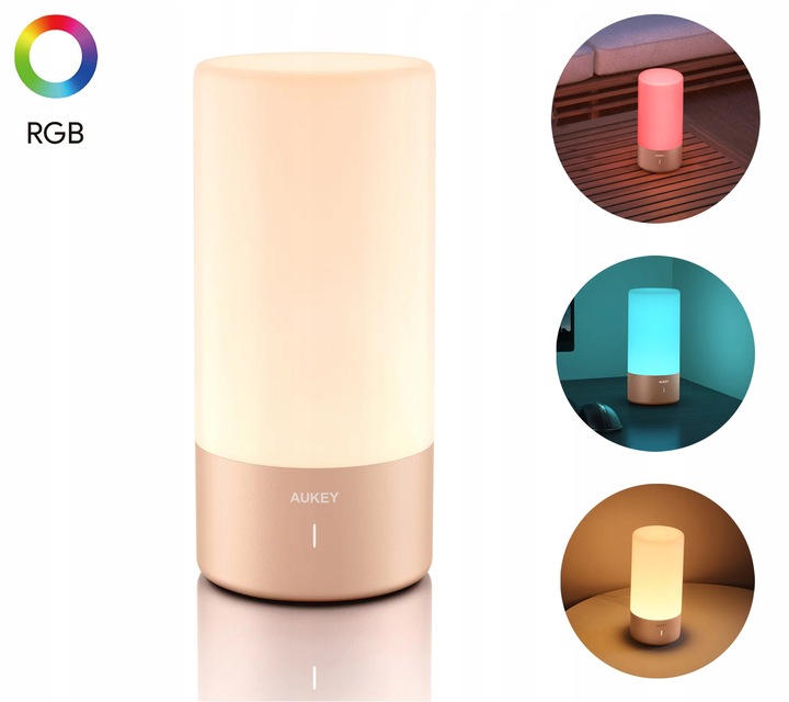 AUKEY LT-T6 Rose Gold LAMPKA NOCNA STOŁOWA RGB LED DOTYKOWA