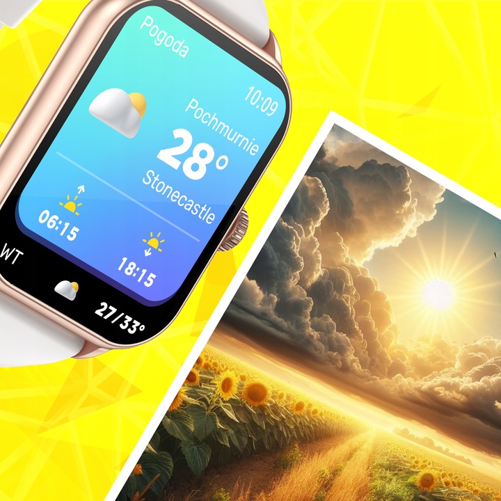 SMARTWATCH DAMSKI ZEGAREK WODOODPORNY PL MENU ROZMOWY SMART WATCH + 3 PASKI