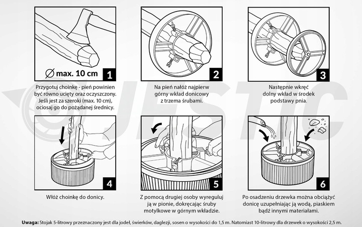 STOJAK CHOINKOWY DO CHOINKI POD CHOINKĘ 10L