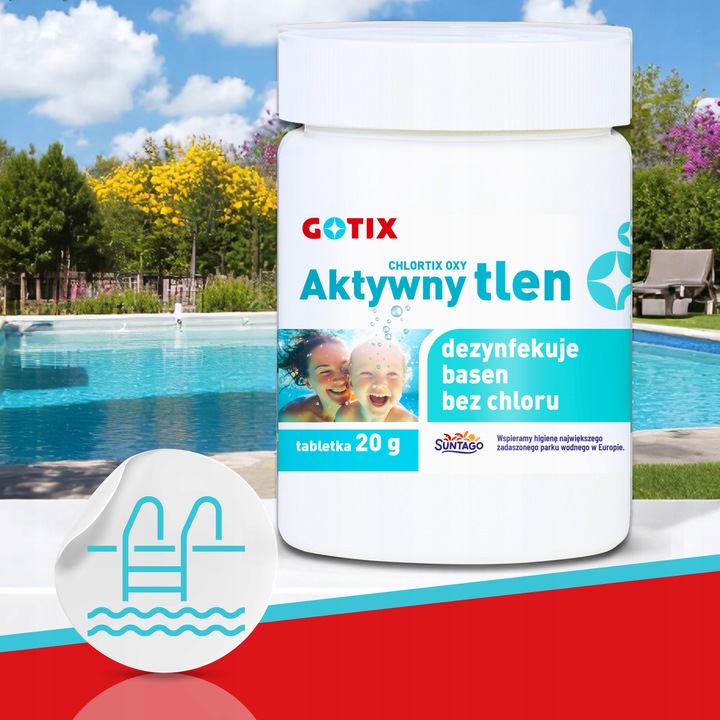 Aktywny Tlen do Basenu Jacuzzi SPA Chemia Basenowa bez Chloru Tabletki