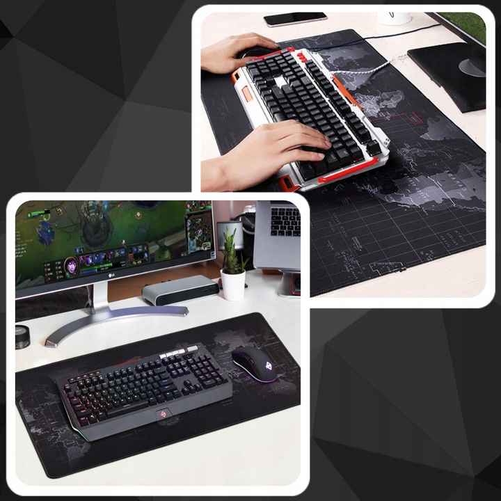 Podkładka pod mysz i klawiaturę mata na biurko DUŻA 100x50cm GAMINGOWA xxl