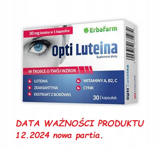 OptiLuteina + Zeaksantyna + Borówka Wsparcie Wzroku 30 Kapsułek