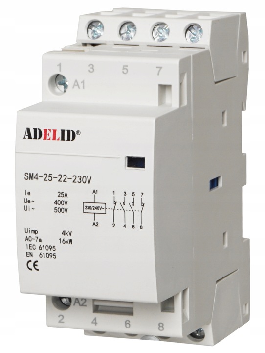 STYCZNIK MODUŁOWY 25-22 230V 25A 4Z 3-FAZ 2NO 2NC