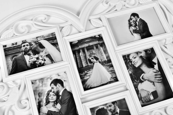 MULTI RAMKA BIAŁA 3D NA ZDJĘCIA ZDJĘCIE 10x15 ŚLUB FOTO SERCE DUŻE 58