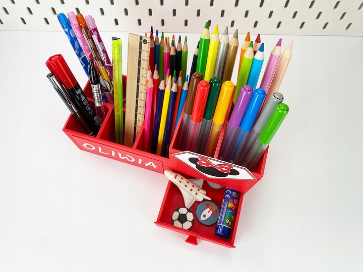 KAJAWIS Organizer na biurko XL przybornik kredki piórnik IMIĘ SZUFLADKA EKO